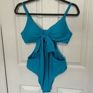 Cupshe Blue Swimsuit with Cutout Design